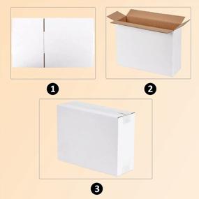 img 1 attached to Упаковка из 25 картонных коробок из гофрированного картона Calenzana белого цвета, 12X9X4 дюймов для эффективной отправки, упаковки и хранения