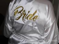 img 1 attached to Women'S Satin Robe Short Kimono For Bride & Bridesmaid Wedding Party With Gold Glitter Or Rhinestones review by Christy Wood