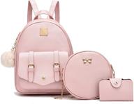 🎒 stylish 3-piece fashion leather backpack purse set for women - ideal rucksack, shoulder bag, and bookbag combo for teen girls and ladies логотип