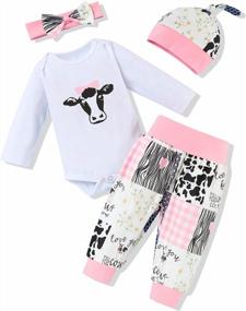 img 4 attached to Newborn Baby Boy Girl 3-Piece Outfit Set: Long Sleeve Romper, Pants, And Cute Hat By Itkidboy