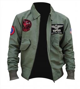 img 3 attached to Mens Tom Cruise USAAF G1 Aviator Pilot Removable Fur Collar Bomber Leather Jacket Black/Brown/Olive - Real Leather/Faux Leather/Cotton