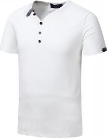 img 2 attached to Aiyino Men'S Casual Cardigan T-Shirts: Short Sleeves, V-Neck, And Button Cuffs