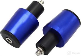 img 3 attached to 🔵 Blue 7/8" 22MM Handlebar Grips Handle Bar Cap End Plugs - Perfect Fit for Yamaha YZF R1 R3 R6 R125 R6S R25 600R