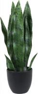 artificial plants sansevieria snake mini plant with black plastic planter greenery perfect faux agave fake plants in pot for home office indoor and outdoo décor (16" green/ 12 leaves) logo