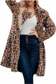 img 3 attached to Stay Warm And Cozy In Style With MITCOWBOYS Leopard Plush Cardigan Jacket For Women