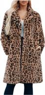 stay warm and cozy in style with mitcowboys leopard plush cardigan jacket for women logo