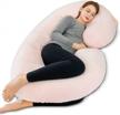 pink c-shaped maternity body pillow with velvet cover - insen full body pregnancy pillow for sleeping logo