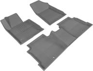 🚗 custom fit car floor liners, gray - 3d maxpider all-weather floor mats for kia optima 2016-2020, kagu series (1st & 2nd row) logo