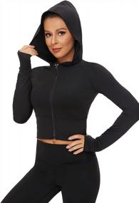 img 2 attached to Women'S Zip-Up Hooded Running Jacket For Active Workouts And Tracks - Annjoli