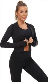 img 1 attached to Women'S Zip-Up Hooded Running Jacket For Active Workouts And Tracks - Annjoli