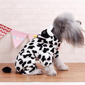 img 1 attached to Coppthinktu Cow Style Hoodie - Adorable 🐄 Halloween Dog Costume with Comfortable Jumpsuit for Small Dogs