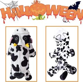 img 3 attached to Coppthinktu Cow Style Hoodie - Adorable 🐄 Halloween Dog Costume with Comfortable Jumpsuit for Small Dogs