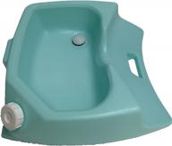 turquoise plastic in-bed head wash system with drain by sp ableware - model 764271000 logo