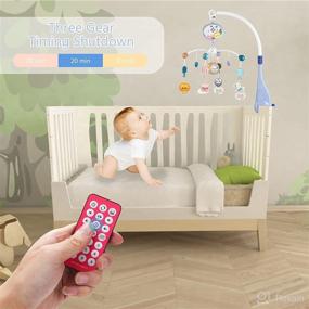 img 2 attached to 🌙 Baby Crib Mobile: Melodious Music, Soft Light, Remote Control, Timer, Moon Projection - Blue, Upgraded Version, Batteries Included