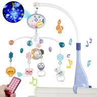 🌙 baby crib mobile: melodious music, soft light, remote control, timer, moon projection - blue, upgraded version, batteries included логотип