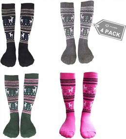 img 4 attached to 🧦 Kalakids Ski Socks Kids: Keep Your Children Warm and Cozy on the Slopes – 1 Pack / 3 Pack Winter Thermal Socks for Boys, Girls, and Toddlers (Ages 4-13 Years) – XS/S Sizes Available