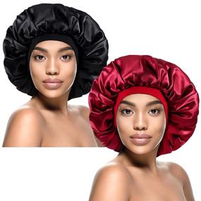 img 4 attached to 🌙 Ultimate Comfort and Protection: Kenllas Large Satin Sleep Bonnet