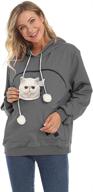 👚 long sleeve hoodies with pouch for holding women's pet carrier sweatshirt, ideal for puppies and kittens логотип