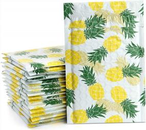 img 4 attached to UCGOU Pineapple Designer Bubble Mailers 4x8 Inch - 50 Pack Poly Padded Envelopes for Small Business Mailing, Jewelry, Makeup & More: Self Seal, Waterproof Shipping Bags