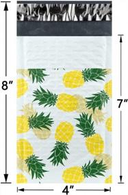 img 3 attached to UCGOU Pineapple Designer Bubble Mailers 4x8 Inch - 50 Pack Poly Padded Envelopes for Small Business Mailing, Jewelry, Makeup & More: Self Seal, Waterproof Shipping Bags