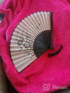 img 1 attached to Stay Cool And Stylish With OMyTea® Grassflowers Hand Held Folding Fans - Perfect Gift With Protective Sleeve In Chinese/Japanese Vintage Retro Style (Red, 8.27 Inches) review by Steven Ross