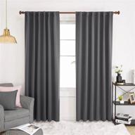 🌑 deconovo dark grey blackout curtains - (52x84 inch, set of 2), thermal insulated rod pocket and back tab curtains for bedroom logo