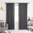 🌑 deconovo dark grey blackout curtains - (52x84 inch, set of 2), thermal insulated rod pocket and back tab curtains for bedroom logo