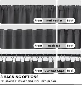 img 1 attached to 🌑 Deconovo Dark Grey Blackout Curtains - (52x84 Inch, Set of 2), Thermal Insulated Rod Pocket and Back Tab Curtains for Bedroom