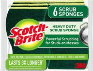 powerful scotch-brite heavy duty scrub sponges - tackle tough stuck-on grime with 6 durable sponges logo