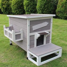 img 4 attached to 🏠 Rainproof Outdoor Cat Shelter: Weatherproof Outside Kitty House with Escape Door