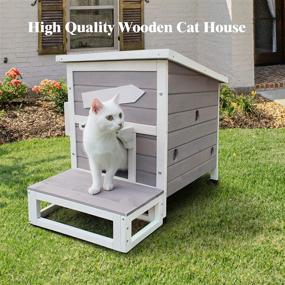 img 1 attached to 🏠 Rainproof Outdoor Cat Shelter: Weatherproof Outside Kitty House with Escape Door