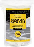 соли для ванн с солью мертвого моря и смесью натуральных масел бамбука и меда для расслабления - 2,4 фунта многоразовая сумка, скраб для мытья тела и успокаивающее средство для женщин и мужчин логотип