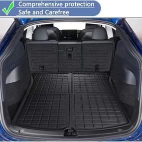 img 2 attached to 🚗 2020-2022 Tesla Model Y All Weather Rear Cargo Liner: 3D Waterproof & Durable Trunk Tray Mat Protector - Black TPO Material, Custom Fit Accessories
