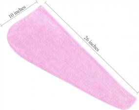img 2 attached to Быстросохнущий тюрбан для волос для девочек - Hairizone Супервпитывающее полотенце из микрофибры розового цвета