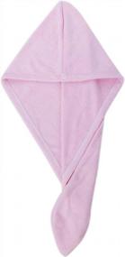 img 3 attached to Fast Drying Hair Turban Wrap For Girls - Hairizone Super Absorbent Microfiber Towel In Pink