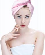 fast drying hair turban wrap for girls - hairizone super absorbent microfiber towel in pink logo