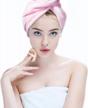 fast drying hair turban wrap for girls - hairizone super absorbent microfiber towel in pink logo
