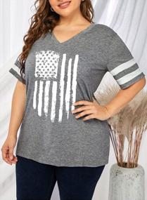 img 1 attached to Happy Sailed Womens Plus Size Tunic Tops Summer Short Sleeve V Neck/Crew Neck Loose Casual Tee Shirt(1X-5X)