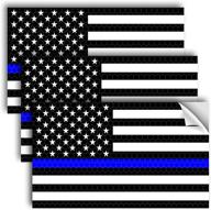 👮 reflective thin blue line decal - 5x3 inches - american flag blue line sticker - police stickers - blue lives matter - back the blue car decal - law enforcement flag bumper window sticker логотип