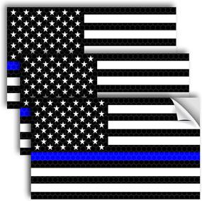 img 4 attached to 👮 Reflective Thin Blue Line Decal - 5x3 Inches - American Flag Blue Line Sticker - Police Stickers - Blue Lives Matter - Back The Blue Car Decal - Law Enforcement Flag Bumper Window Sticker