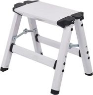 livebest folding 2 step stool light weight aluminum step ladder with a secure standing platform for office home 330 lbs capacity,12" h' логотип