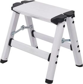 img 4 attached to Livebest Folding 2 Step Stool Light Weight Aluminum Step Ladder With A Secure Standing Platform For Office Home 330 Lbs Capacity,12" H'
