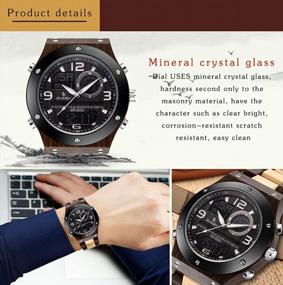 img 1 attached to Stay Stylish And On Time With GORBEN Wood Watches - Dual Display Digital And Analog Quartz With Luminous Feature For Men