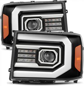 img 4 attached to ModifyStreet AlphaRex PRO-Series Black Fit 07-13 GMC Sierra 1500/07-14 Sierra 2500HD/3500HD LED Tube Dual Projector Headlights With Switchback DRL/Sequential Signal/Activation Light