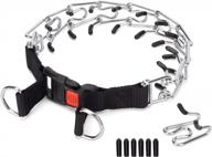 xl dog prong collar training choke chain with comfort rubber tips and quick release snap buckle for small, medium, large dogs (4.0mm, 23.62in) logo