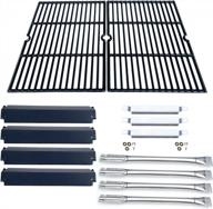 direct store parts kit dg166 replacement for charbroil commercial gas grill 463268606,463268007 repair kit (ss burner+ss carry-over tubes + porcelain steel heat plate+porcelain cast iron cooking grid) logo