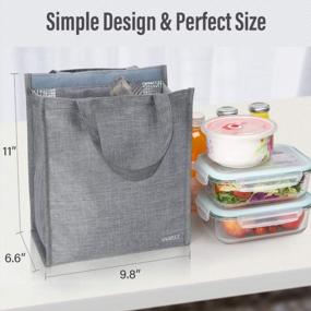 img 3 attached to Insulated Lunch Bag For Men And Women, VAGREEZ Large Waterproof Tote Bag (Grey)