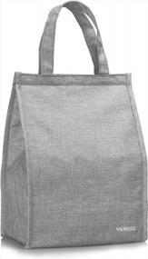 img 4 attached to Insulated Lunch Bag For Men And Women, VAGREEZ Large Waterproof Tote Bag (Grey)