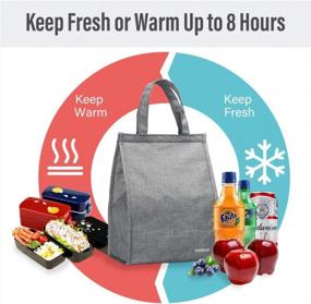 img 2 attached to Insulated Lunch Bag For Men And Women, VAGREEZ Large Waterproof Tote Bag (Grey)