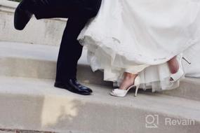 img 6 attached to Женские туфли на свадьбу с открытыми пальцами, платформой, стразами и боковыми отверстиями из атласа